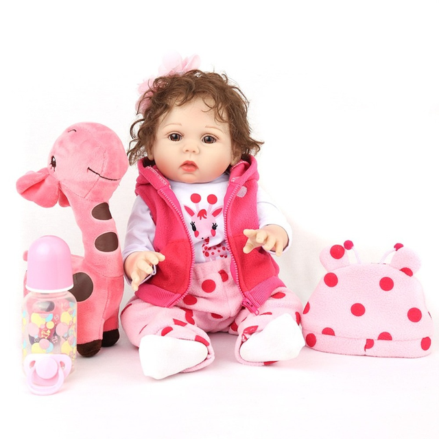 45 CM Bebe Doll Reborn Baby Girl Dolls Full Body Silicone Cute Bebe Doll  Real Touch